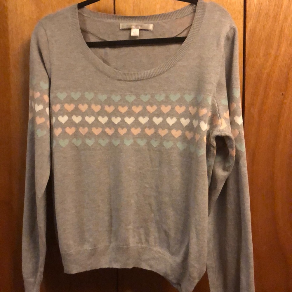 Pullover sweater with hearts great for valentines
